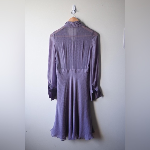 [SOLD] Catherine Malandrino Lavender Metallic Silk Dress 4 - Picture 2 of 7